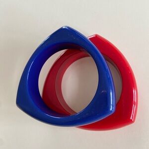 Red and Blue Geometric Bangles